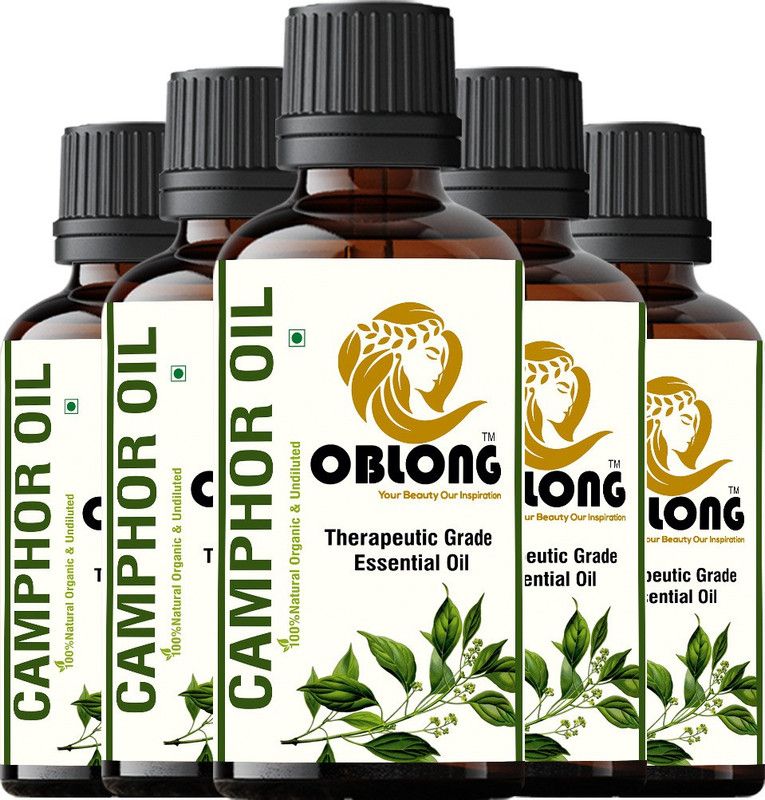 OBLONG PREMIUM QUALITY 100% ORGANIC CAMPHOR OIL 5 BOTTLE(S) OF 10ML  (50 ml)