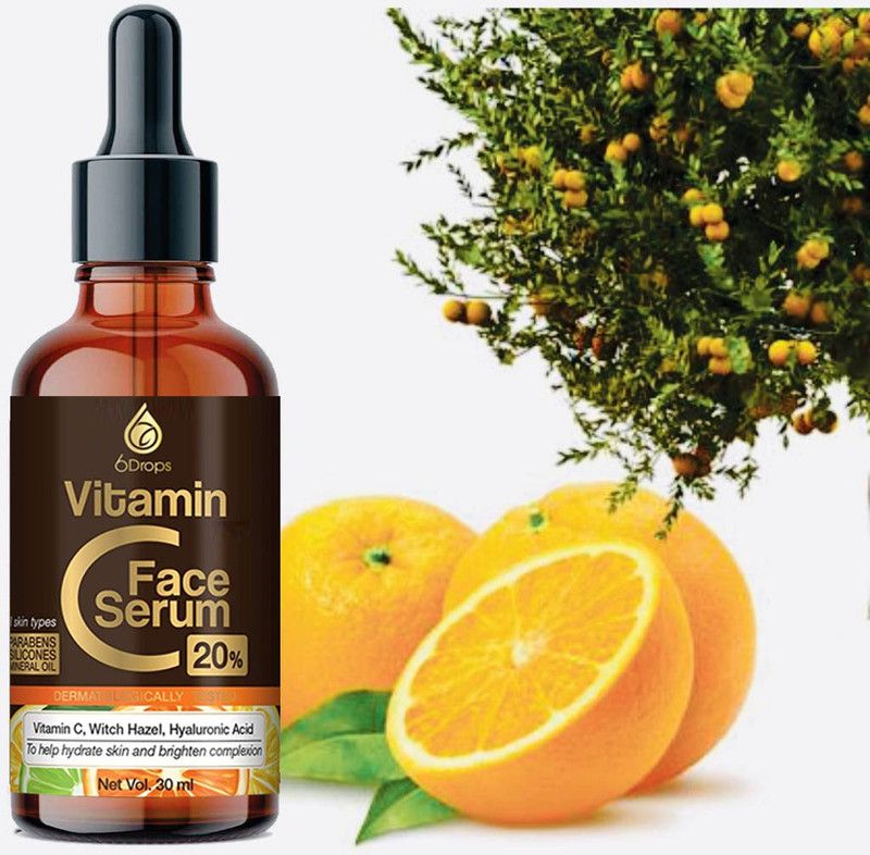 6Drops Vitamin C Serum for Smoother & Whitening Skin, Age-Defying Skin Serum (30 ml)  (30 ml)