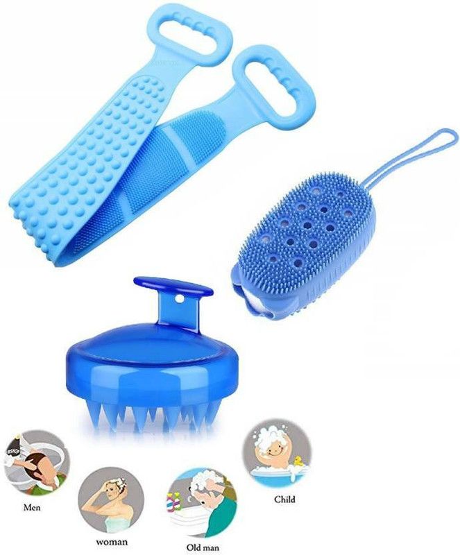 DOLPHINZONE Silicone Body Back Scrubber, Scalp Massager Shampoo Brush,