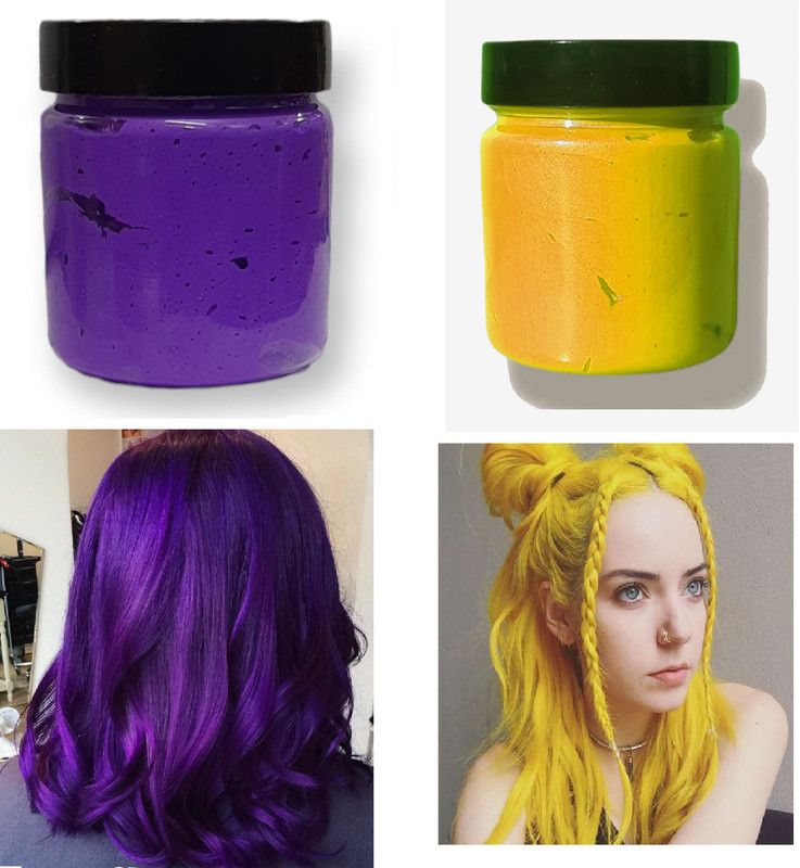 ADJD purple & yellow temporary hair highlight wax Hair Color , PURPEL, YELLOW