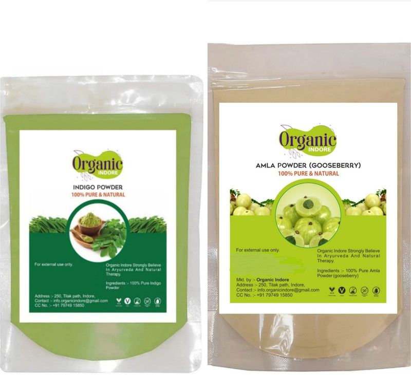OrganicIndore Indigo powder and amla powder 200 gm  (200 g)