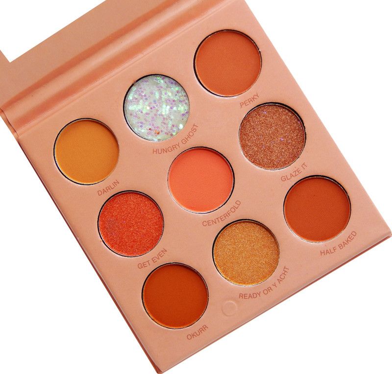 s.f.r color baby got peach pressed pigment eyeshadow palette | nude peach theme eyeshadow palette | shimmer glitter matte pressed pigment powder| travel friendly pocket eyeshadow 9 g  (multi color)