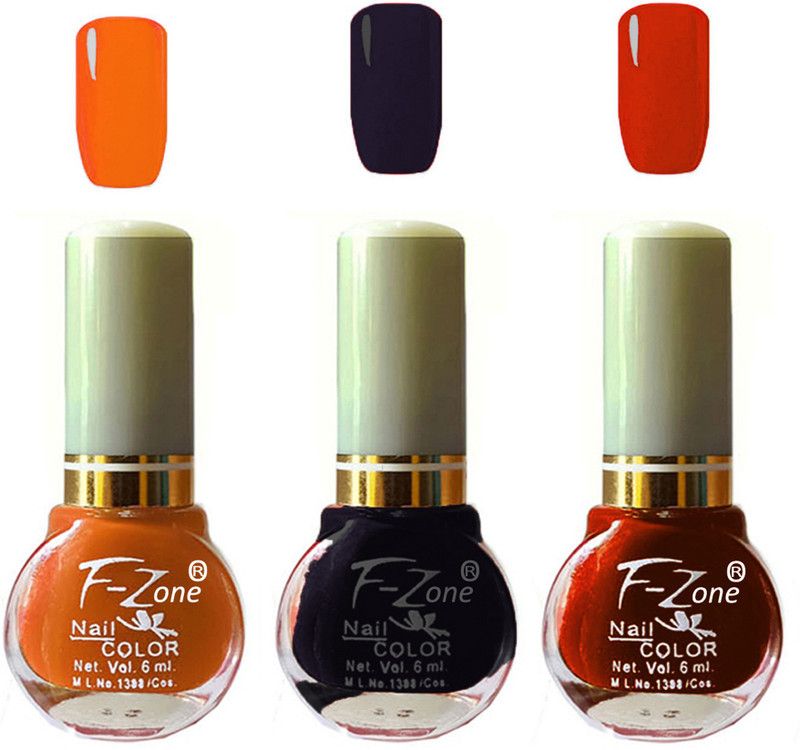 F-Zone Extra Shine Long Wear Durable Nail Polish Pack of 3 NV27 Multicolor  (Pack of 3)