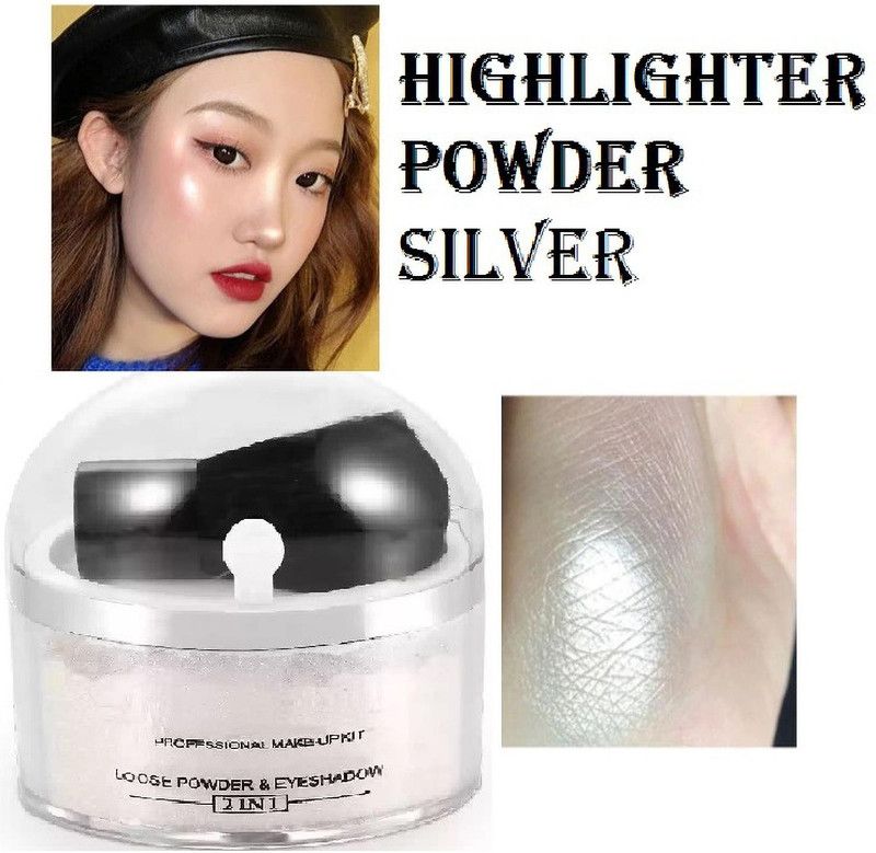 GULGLOW99 SILVER EXTRACTS WHITENING SHIMMER LOOSE POWDER  (SILVER)