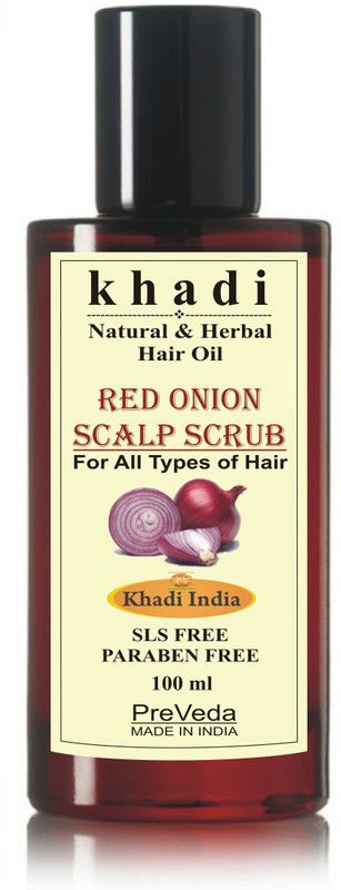 PreVeda Khadi Red Onion Scalp Scrub Hair Oil  (100 ml)