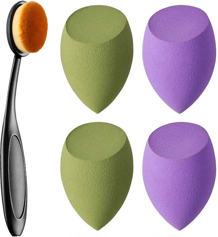 ADS Good Choice India Professional Makeup Brush with Storage Box; Sponge Puff and Oval Brush