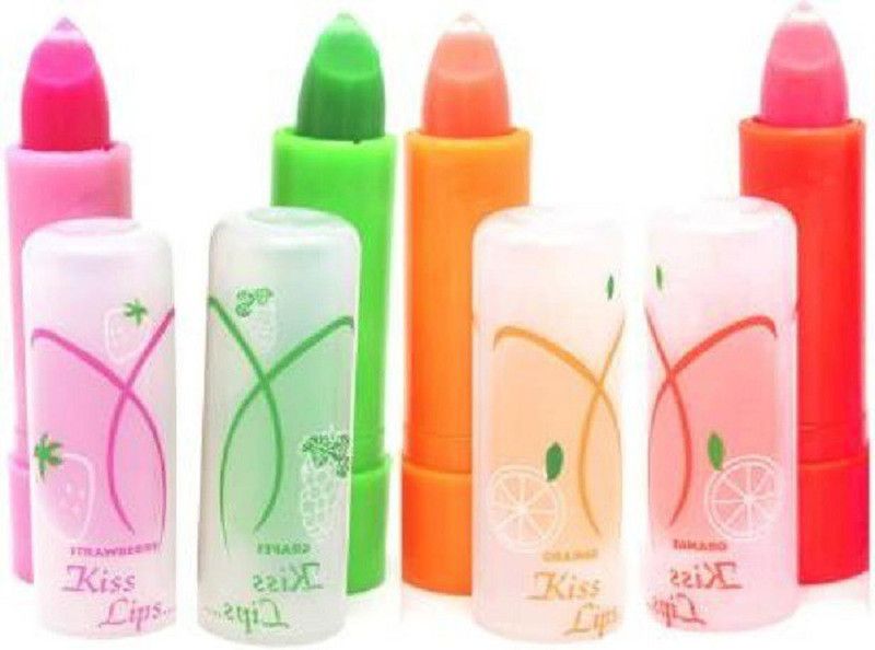 Elecsera Naturals Lip Oil Fruits Flavor Color change Moisturizing 3D Natural Lip Balm FRUITY  (Pack of: 4, 4 g)