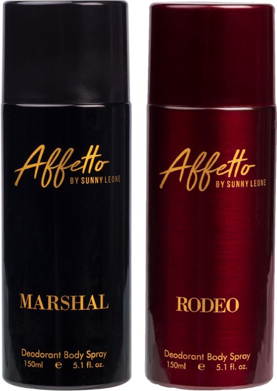 Affetto By Sunny Leone Marshal & Rodeo Deo 150ml Each (300ML) Deodorant Spray - For Men  (300 ml, Pack of 2)