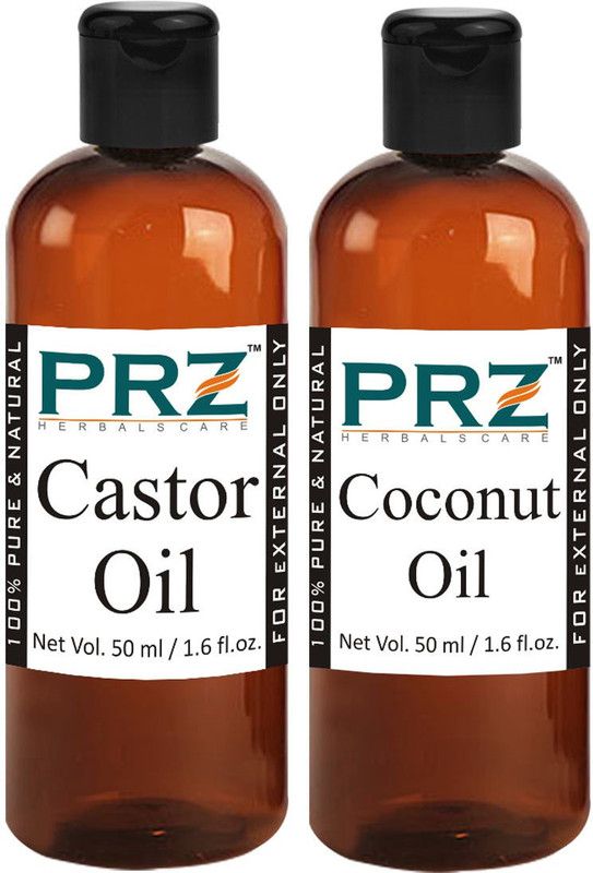 PRZ Combo of Castor Oil and Coconut Oil (Each 50ml)  (50 ml)
