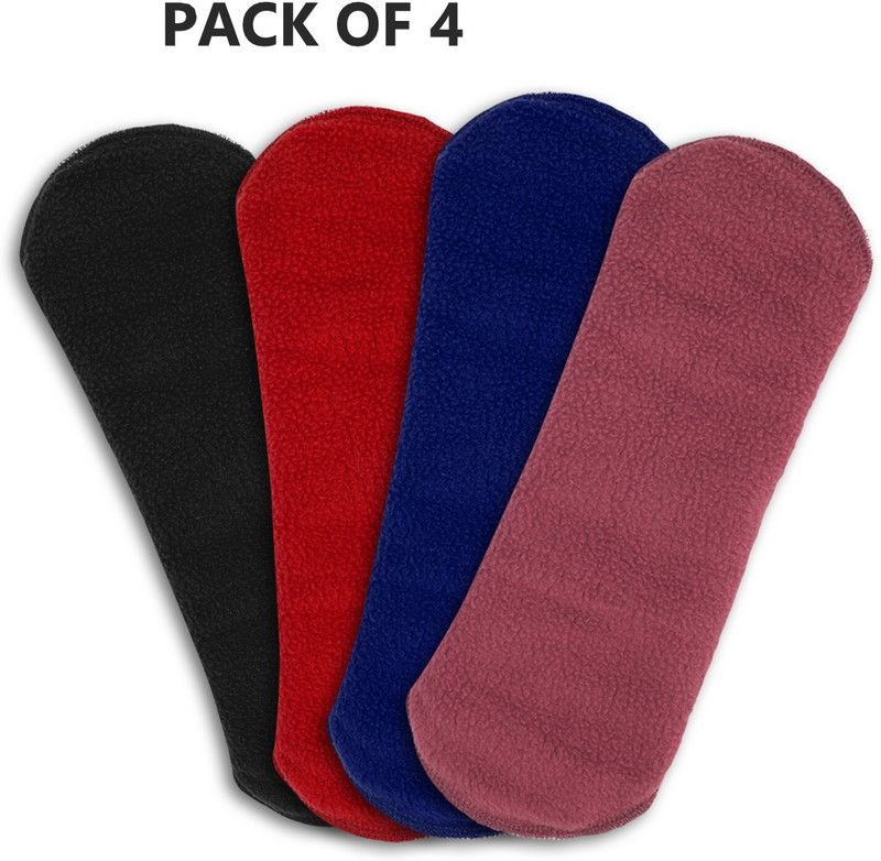 SIZI Multicolor Reusable & Washable Cotton Menstrual cloth pad(Extra Large,Pack of 4) Pantyliner  (Pack of 4)