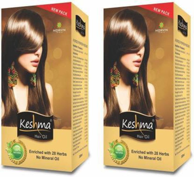 KESHMA Herbal Hair Oil Enriched with 28 Herbs No Mineral Oil (100ml x 2) Hair Oil  (200 ml)