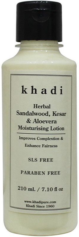 KHADI Herbal Sandalwood, Kesar & Aloevera Moisturising Lotion SLS-Paraben Free  (210 ml)