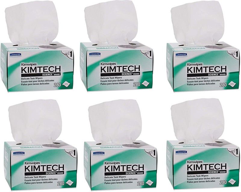 Kimberly Clark Kimtech Kimwipes 34155 Pack of 6 Box X 280 Wipes = 1680 Lint Free Wipes  (1680 Tissues)