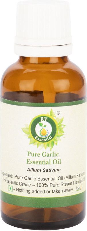 R V Essential Pure Garlic Essential Oil 15ml- Allium Sativum (100% Pure and Natural Steam Distilled)  (15 ml)