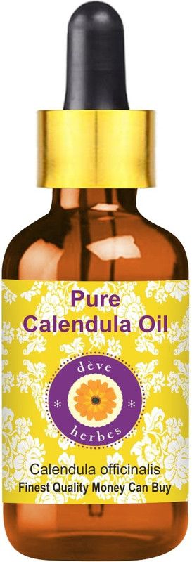 deve herbes Pure Calendula Oil (Calendula officinalis) with Glass Dropper 100% Natural Therapeutic Grade Infused Oil  (30 ml)