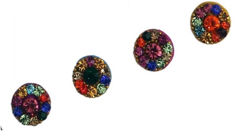 BEAUTY GOLD rainbow bindi for beautiful lady & girl forehead, nails, tattooing Multicolor Bindis  (mugli marathi, bengali bindi, Bollywood style)