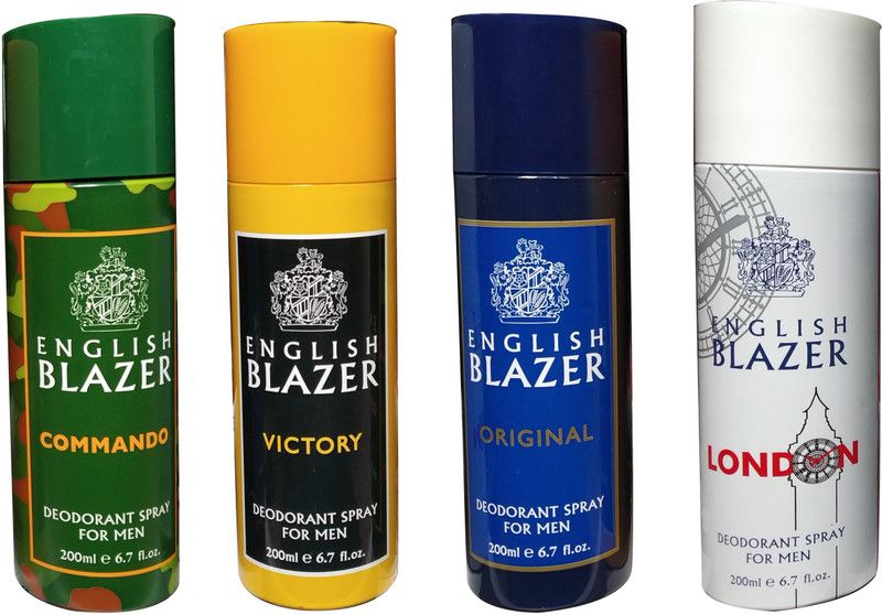 English BLAZER COMMANDO VICTORY ORIGINAL LONDON (PACK OF 4) Deodorant Spray - For Men  (800 ml, Pack of 4)