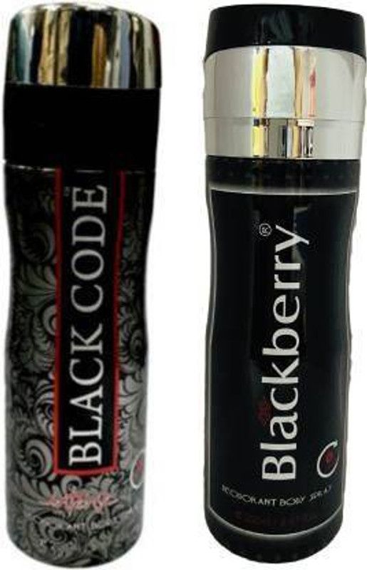 St Louis BLACKCODE DEO 200ML & BLACKBERRY DEO 200ML COMBO Body Spray - For Men & Women  (400 ml, Pack of 2)