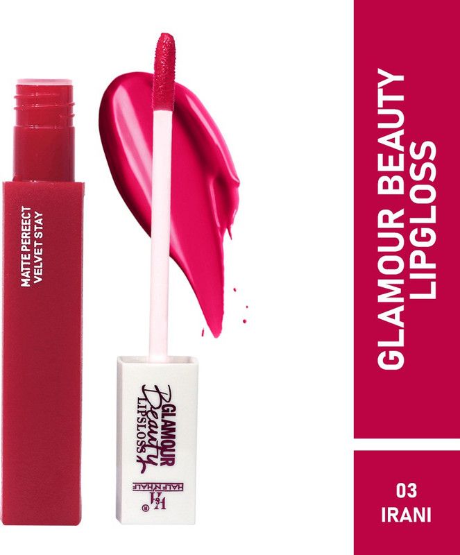 Half N Half Rich Glamour Beauty Lipgloss, Matte Perfect Velvet Stay, Irani, 5ml  (5 ml, Irani-Irani)