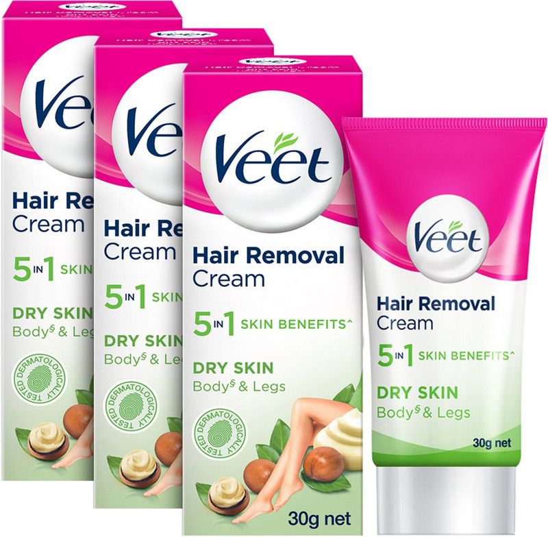 Veet Hair Removal Cream for Dry Skin Cream  (30 g, Set of 3)