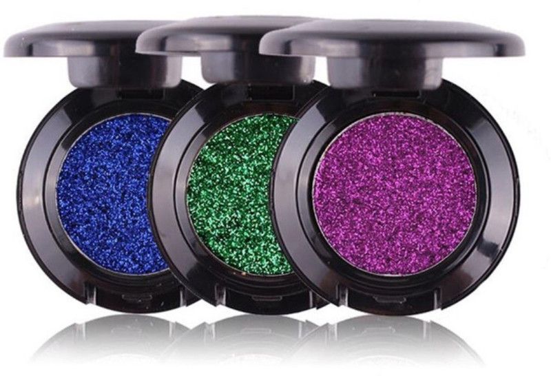 Out Of Box Imported Glitter Metallic Eye Shadow Cosmetics Pigment Warm Shimmer Eyeshadow Palette Makeup MRH (Pack Of 3)  (Multicolor)