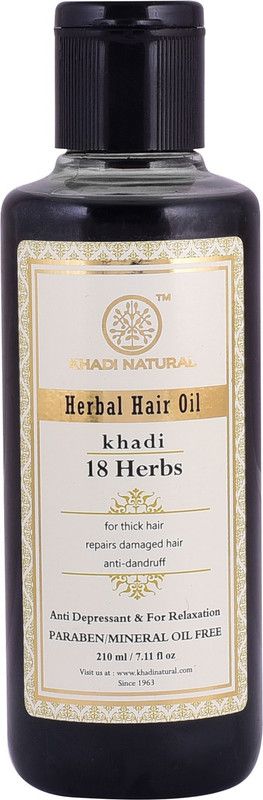 KHADI NATURAL AYURVEDIC 18 HERBS HAIR OIL PARABEN MINERAL OIL FREE Hair Oil  (210 ml)