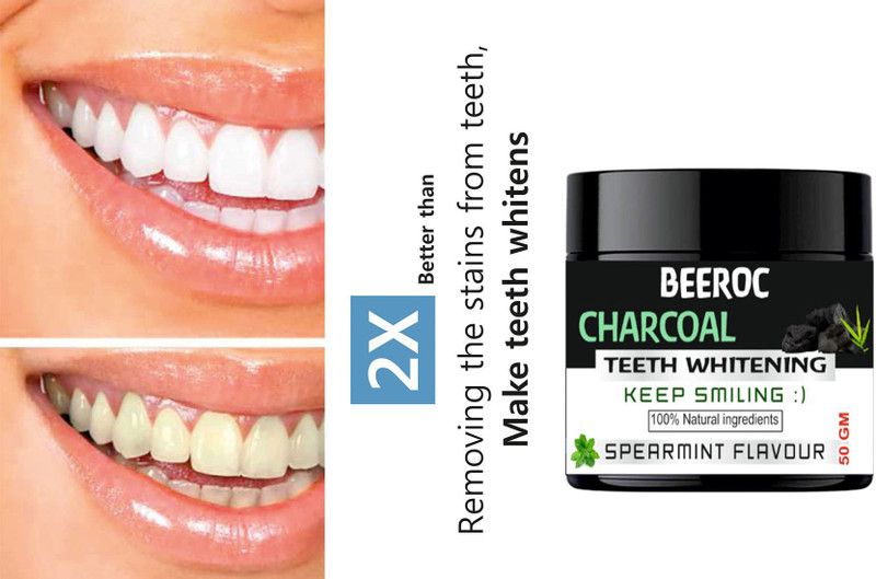 BEEROC Premium Teeth Whitening Charcoal Powder- For instant Tooth Whitening Teeth Whitening Kit