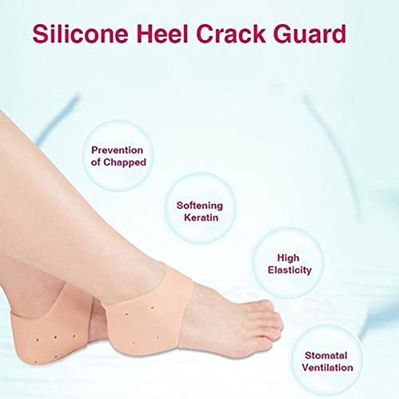 MG ENTERPRISE Heel Socks Pad Heel Pain Relief Heel Support (Free Size, Orange) 1 pair  (Pack Of 2)