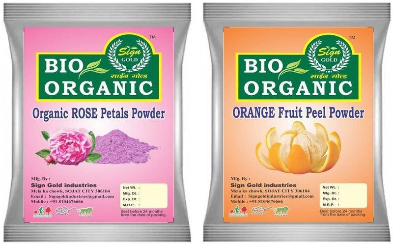 sign gold 100% Natural Orange Peel Powder and Rose Petal Powder For Face Pack (200 g)  (200 g)
