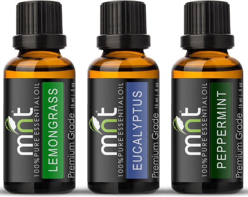 mnt Diffuser oil / Aroma oil / Scented oil / Fragrance oil ( Lemongrass, Eucalyptus , Peppermint (Each 15ml - 3 in ONE  (15 ml)