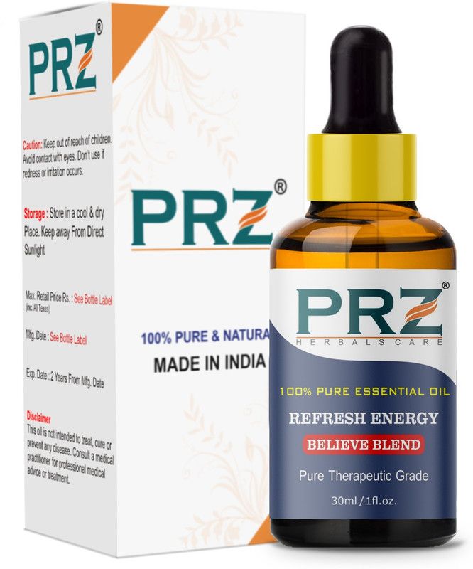 PRZ REFRESH ENERGY BELIEVE BLEND ESSENTIAL Oil (30ml) Pure Therapeutic Grade for Yoga & Balancing Energy  (30 ml)