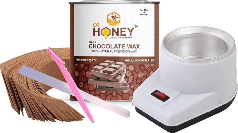 DR.HONEY dark chocolate wax strip face Razor knife heater all skin full body good 600 g Wax  (600 g)
