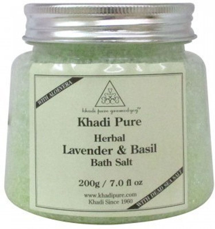 Khadi Pure LAVENDER & BASIL BATH SALT  (200 g)