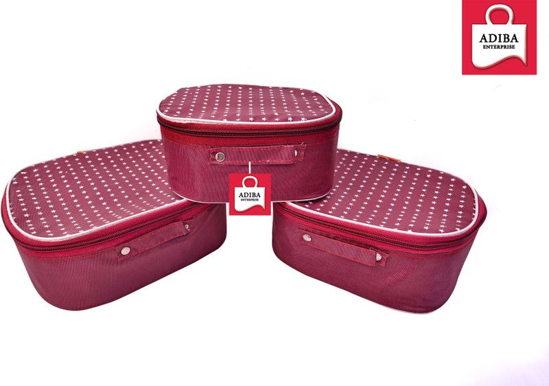 AD enterise Maroon_Star@3kit •	Cosmetic box, Makeup kit Box & Storage Case Vanity Box  (Maroon)