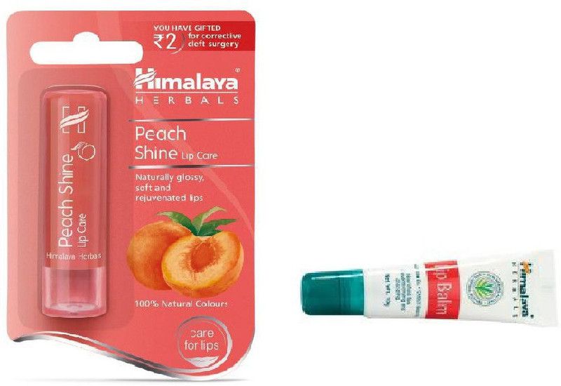Himalaya Herbals Peach Shine Lip Care & 2 Lip Balm Natural Natural  (Pack of: 3, 25 g)