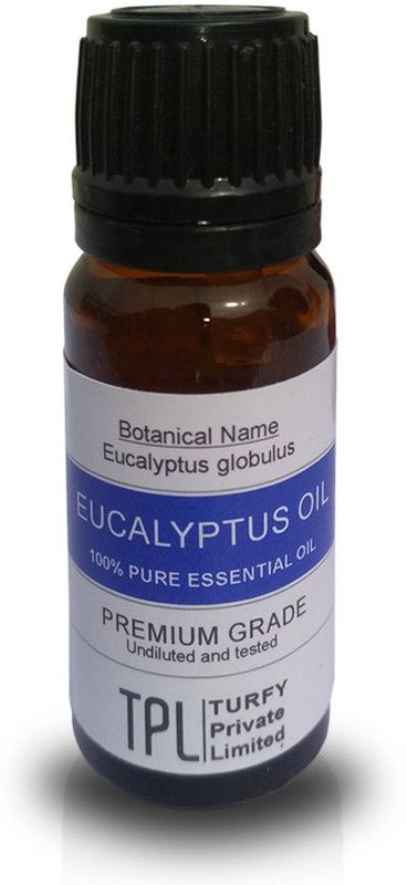 Turfy Eucalyptus Oil (Nilgiri Oil) 100% Pure, Natural Essential Oil For Cold And Cough, Steam Inhaler, Clear Breathing, Joints Pain, Relaxing, Mosquitos  (10 ml)