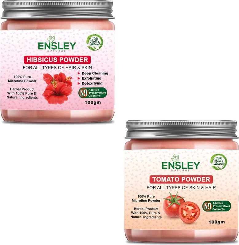 ENSLEY 100% Natural And Pure Hibiscus Powder & Tomato Powder  (200 g)