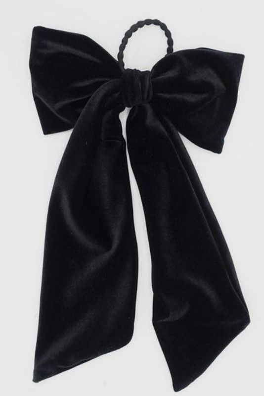 IBDA Forever Black Pure Velvet Hair Ties ,Solid Colour Hair Tie, Handmade with Bobble, Head Accessories (Adjustable Size) Pack of 01 Rubber Band  (Black)