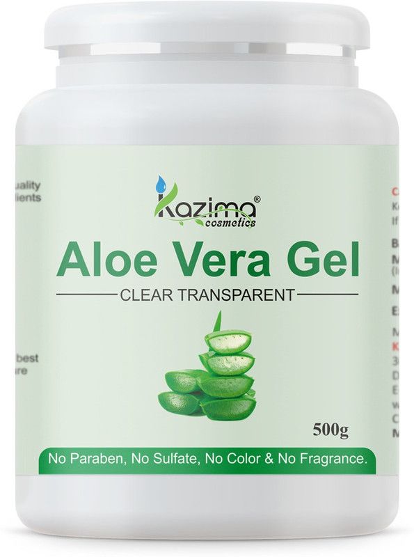 KAZIMA Pure Natural Aloe Vera Gel (500 Gram) - Ideal for Skin Treatment, Face, Acne Scars, Hair Treatment  (500 g)