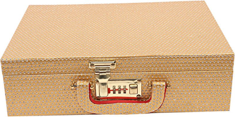 KUBER INDUSTRIES Wooden 2 Pieces Three Rod Bangle Storage Box (Gold) -CTKTC8683 2 Pieces Three Rod Bangle Storage Box Vanity Box  (Gold)