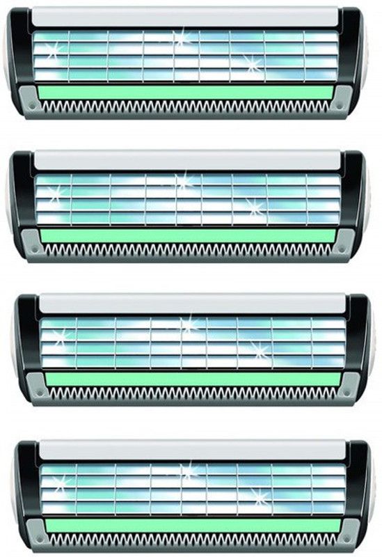 k3s 4 Blade Shaving Cartridges with Safe Edge Technology, Fit All Zlade Razors  (Pack of 4)
