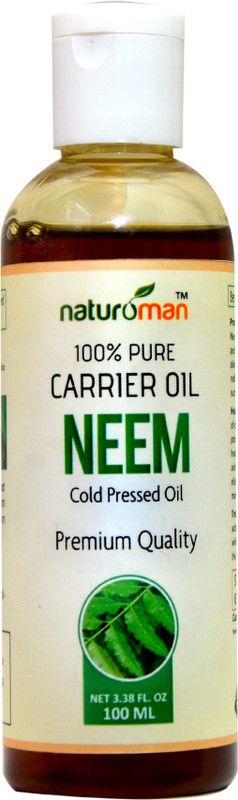 Naturoman 100% Pure Cold Pressed Neem Carrier Oil, {Remove pimples, acne and cure any fungal infection from skin - Best mosquito & Bugs} (500ml)  (100 ml)