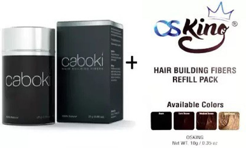 Osking Hair Styling fiber caboki fiber 25gram with 10gram refill bag black color Hair Powder  (35 g)
