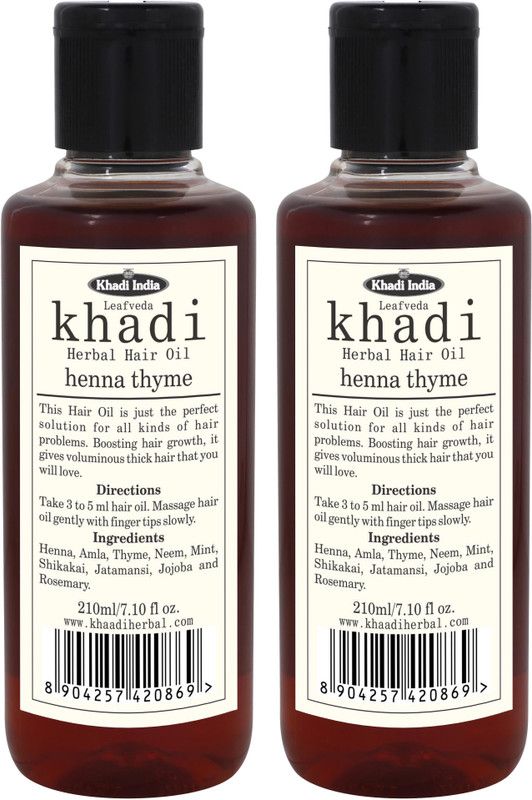 Leafveda Khadi Henna & Thyme Hair Oil Pack of 2 Hair Oil  (420 ml)
