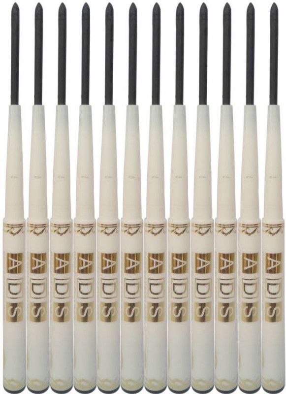 ADS perfect black waterproof eyeliner pack of 12 2.5 g  (black)