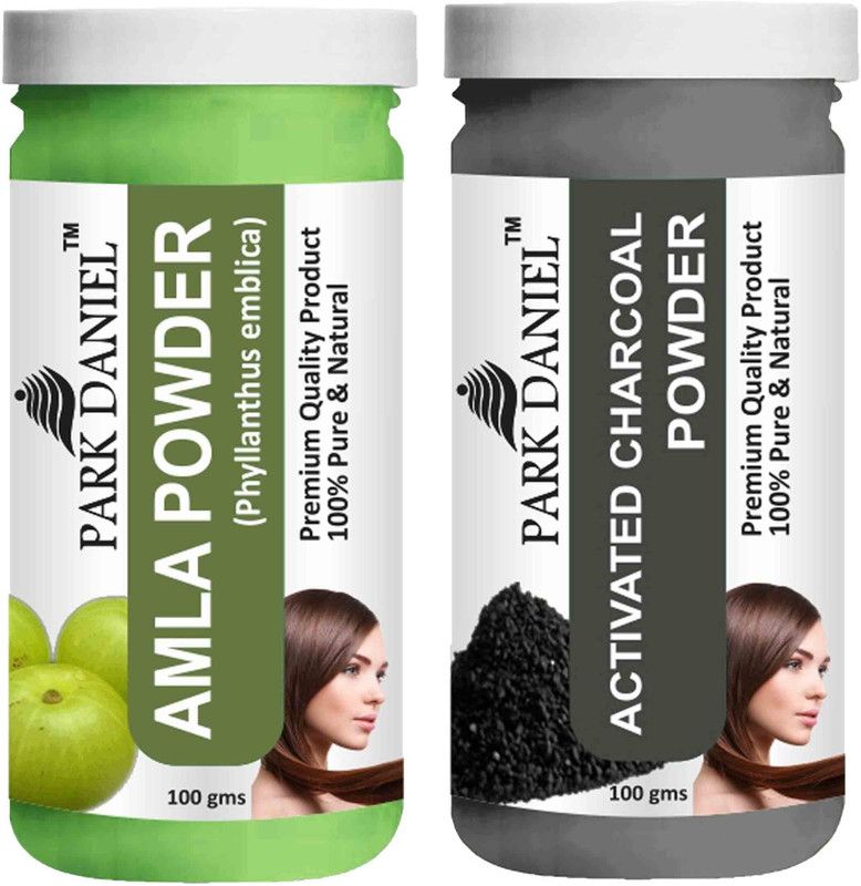 PARK DANIEL Pure & Natural Amla Powder & Activated Charcoal Powder Combo Pack of 2 Bottles of 100 gm (200 gm )  (200 g)