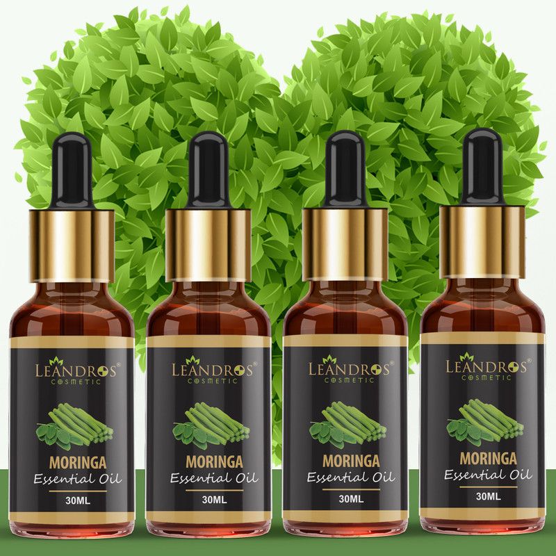 leandros Moringa Exotic Essential Oil pure & natural for skin hair 30ML-Pack of 4  (120 ml)