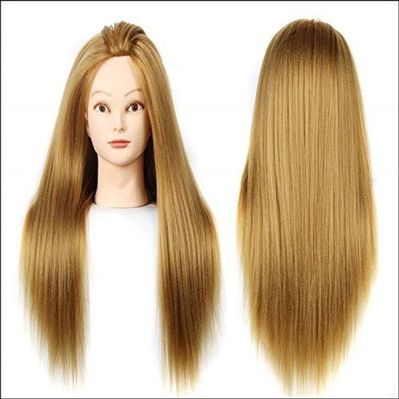 slv wigs Dummy Silky Soft for Practice/Cutting/Styling for Trainers, 28 Inch, Golden Extension Hair Extension