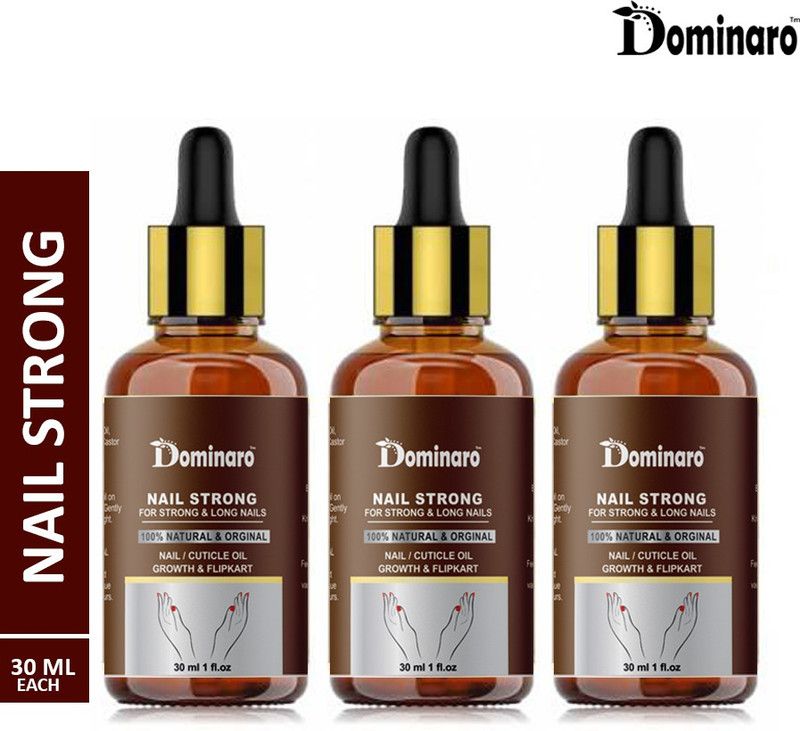 Dominaro Premium Nail & Cuticle Growth Oil- For Nail Growth, Repair & Cuticle Care(30 ml) Pack of 3 Bottle 90 ml Yellow  (Pack of 3)