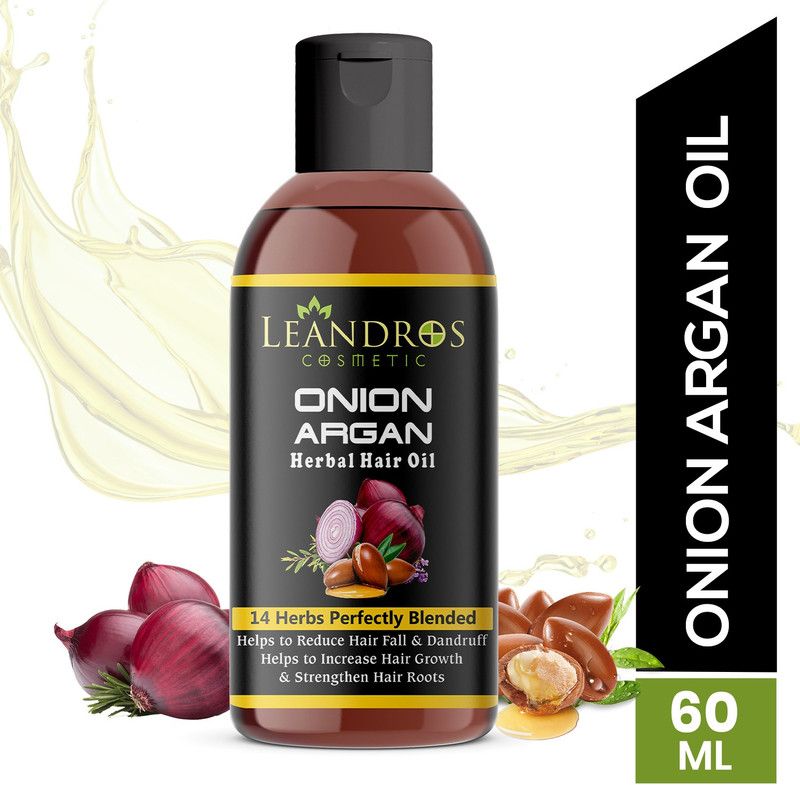leandros Onion Argan hair oil for help to make your hair strong,healthy & shiny 60ml Hair Oil  (60 ml)